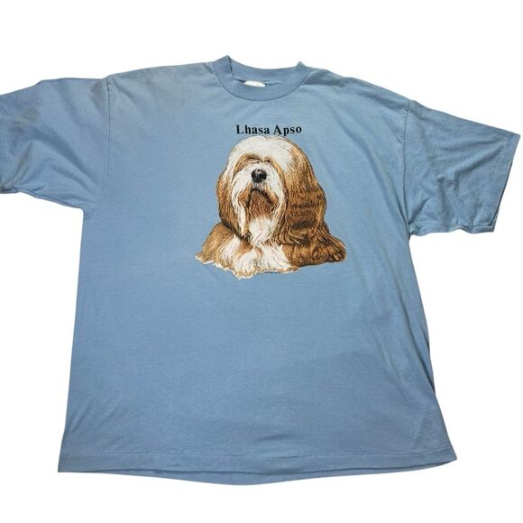 Vintage Lhasa Apso Tee Jay T-Shirt XXXL Single Stitch Blue Select T Dog Lover - Picture 1 of 10